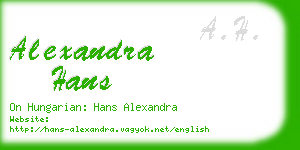 alexandra hans business card